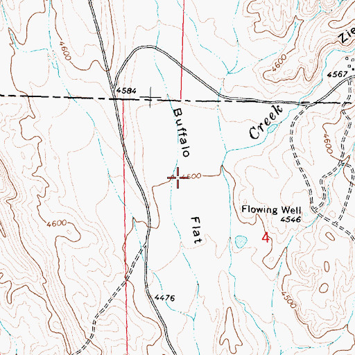 Topographic Map of Buffalo Flat, WY