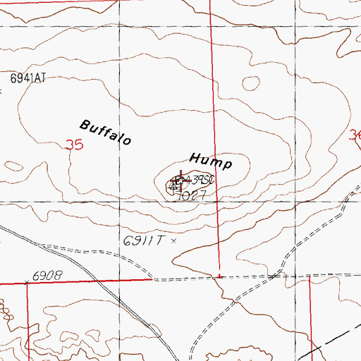 Topographic Map of Buffalo Hump, WY
