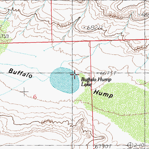 Topographic Map of Buffalo Hump Basin, WY