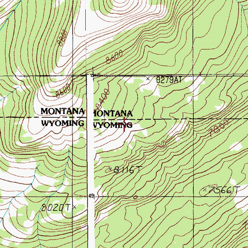 Topographic Map of Buffalo Plateau, WY