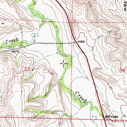 Topographic Map of Buffalo Run Creek, WY
