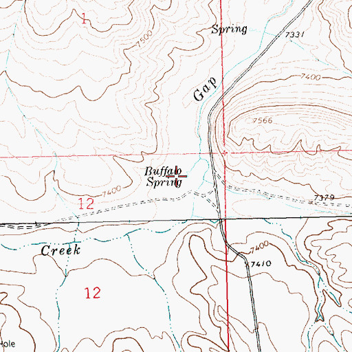 Topographic Map of Buffalo Spring, WY