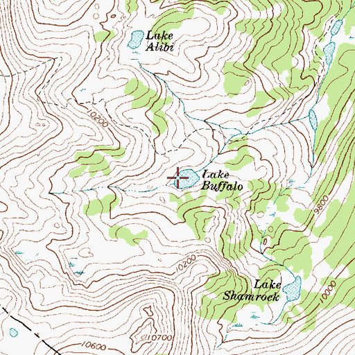 Topographic Map of Lake Buffalo, WY