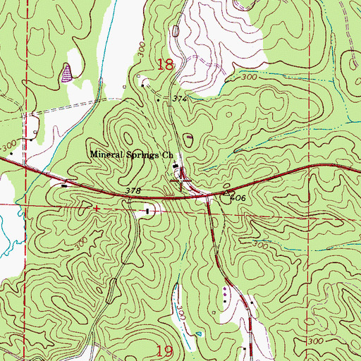 Topographic Map of Mineral Springs Cemetery, AL