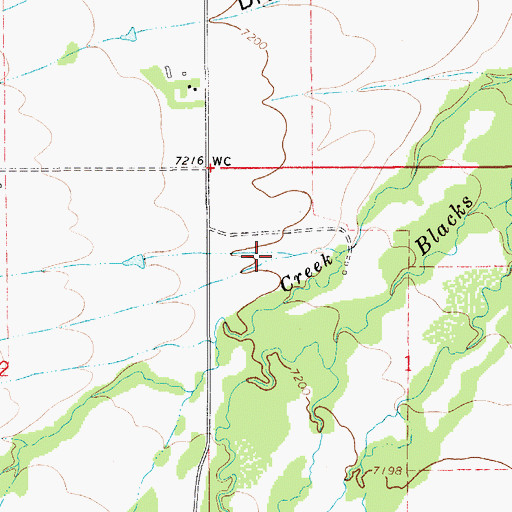 Topographic Map of Bugas Draw, WY