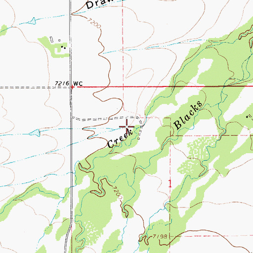 Topographic Map of Bugas Spring Creek, WY