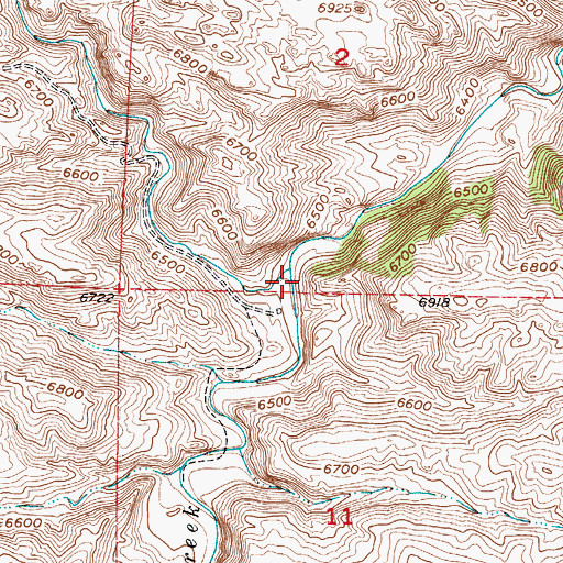 Topographic Map of Bull Camp Creek, WY