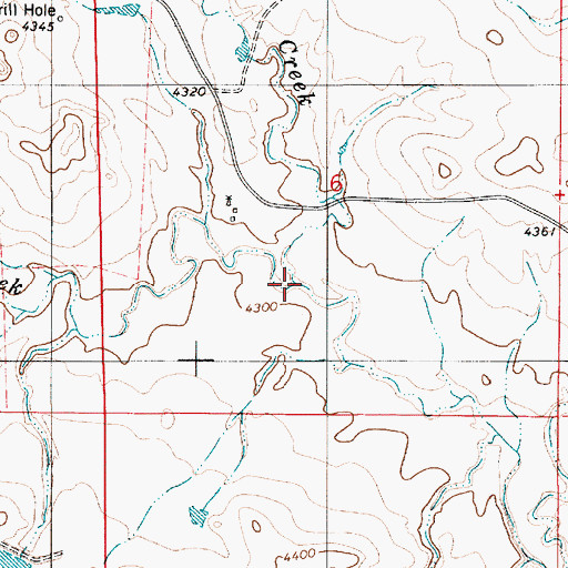 Topographic Map of Bull Creek, WY