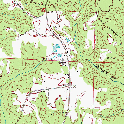 Topographic Map of Mount Hebron Cemetery, AL