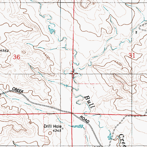 Topographic Map of Bull Creek, WY