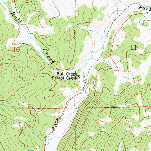 Topographic Map of Bull Creek Patrol Cabin, WY