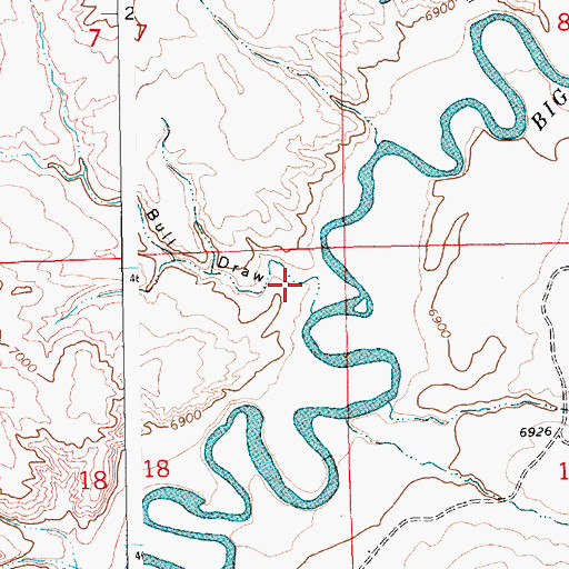 Topographic Map of Poston Draw, WY