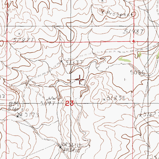 Topographic Map of Bull Gulch, WY