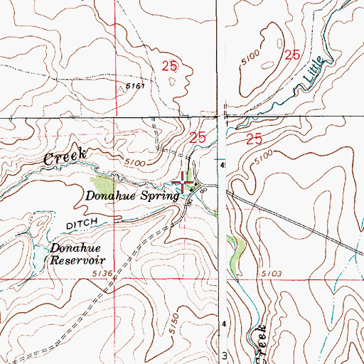 Topographic Map of Bull Spring Creek, WY