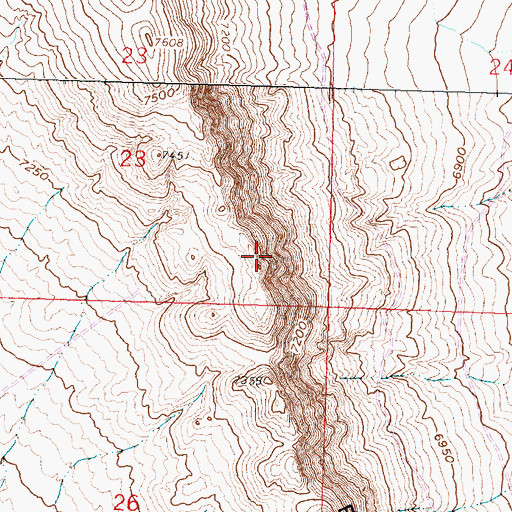 Topographic Map of Bull Springs Rim, WY