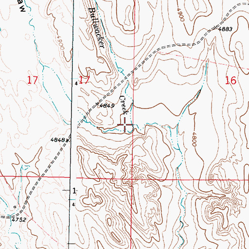 Topographic Map of Bullwacker Creek, WY