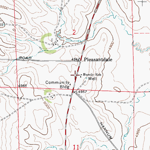 Topographic Map of Bundy School, WY