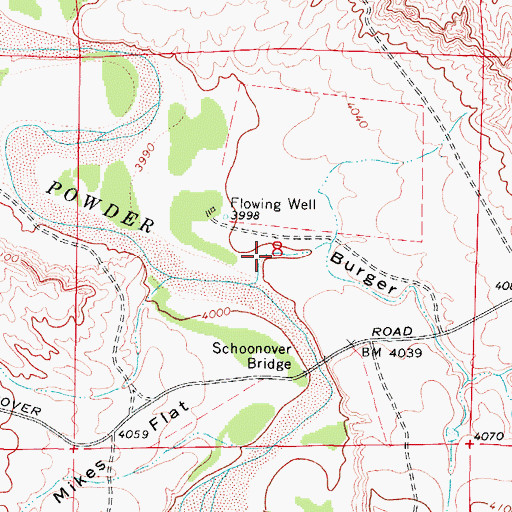 Topographic Map of Burger Draw, WY