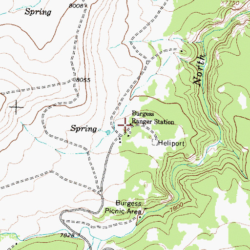 Topographic Map of Burgess Ranger Station, WY