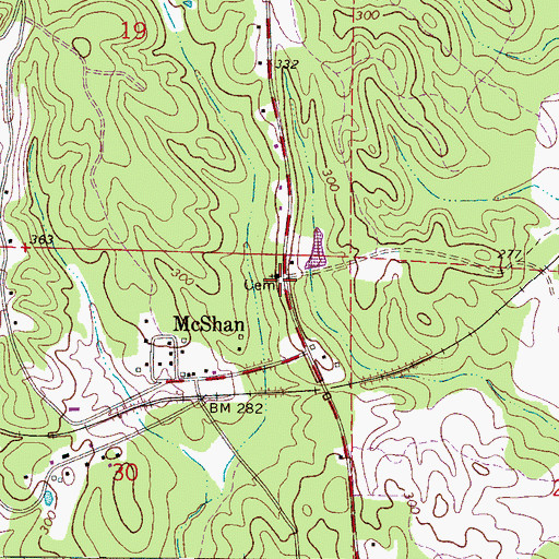 Topographic Map of Phoenix Cemetery, AL
