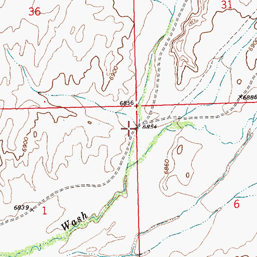 Topographic Map of Burley Draw, WY