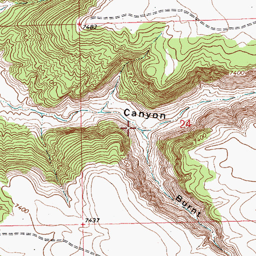 Topographic Map of Burnt Canyon, WY