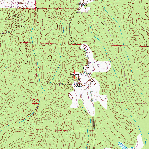 Topographic Map of Providence Cemetery, AL