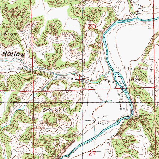Topographic Map of Burnt Hollow, WY