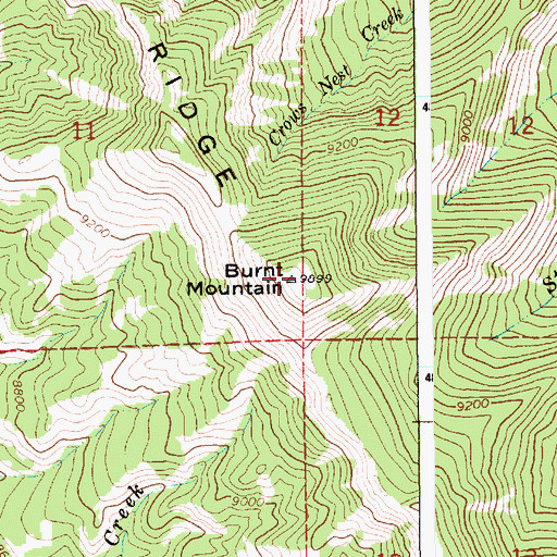 Topographic Map of Burnt Mountain, WY