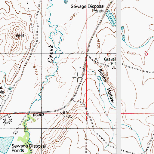 Topographic Map of Burton Hollow, WY