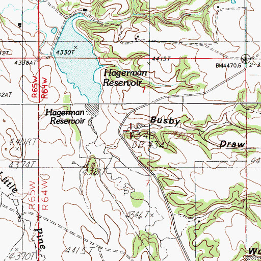 Topographic Map of Busby Draw, WY