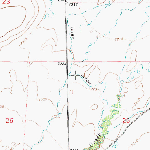 Topographic Map of Bush Ditch, WY