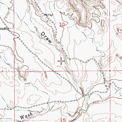 Topographic Map of Butcher Knife Draw, WY