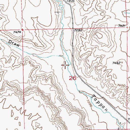 Topographic Map of Butler Draw, WY