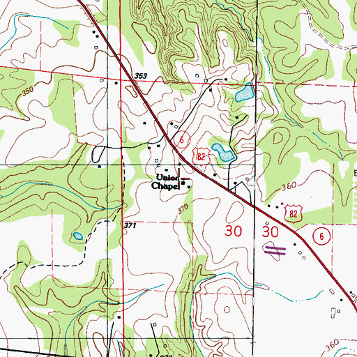 Topographic Map of Union Chapel Cemetery, AL