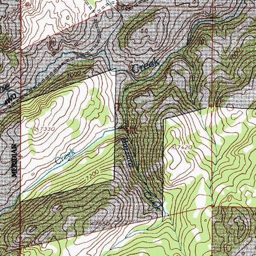 Topographic Map of Buzzard Creek, WY