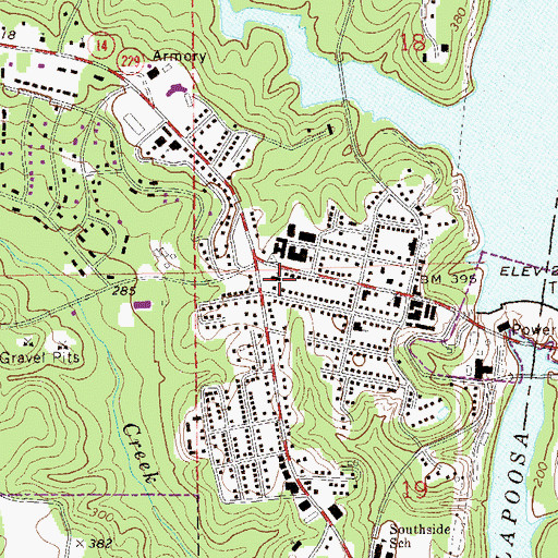 Topographic Map of First United Methodist Church, AL