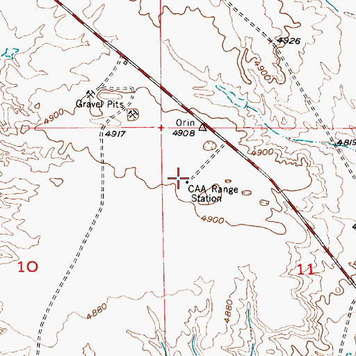 Topographic Map of CAA Range Station, WY