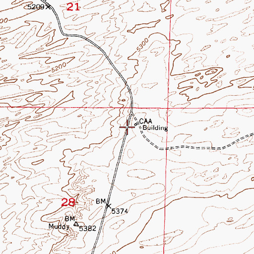 Topographic Map of C A A Building, WY