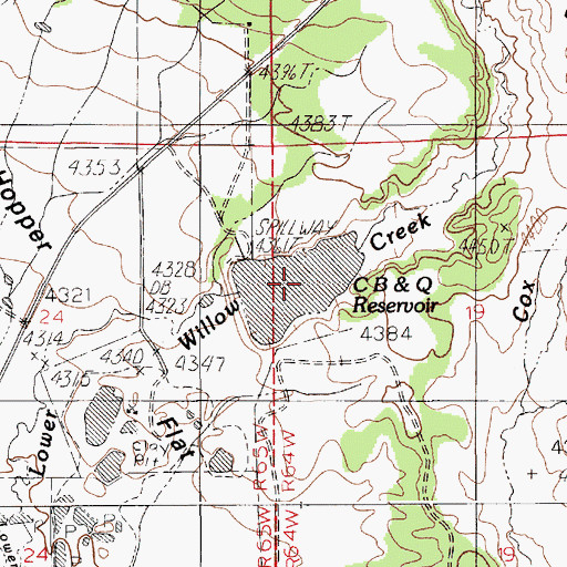 Topographic Map of C B, WY