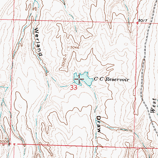 Topographic Map of C C Reservoir, WY