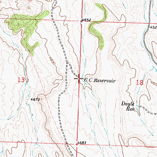 Topographic Map of C C Reservoir, WY