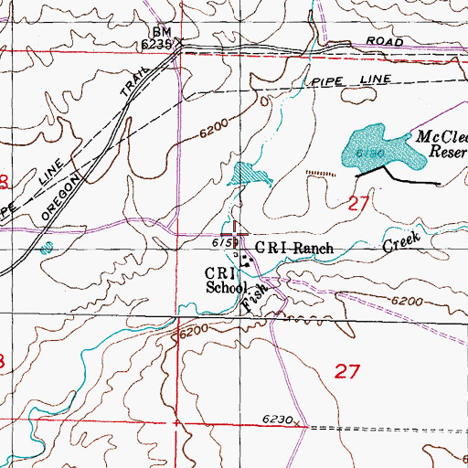 Topographic Map of C R I Ranch, WY