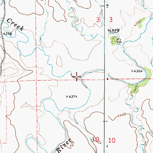 Topographic Map of Caballo Creek, WY