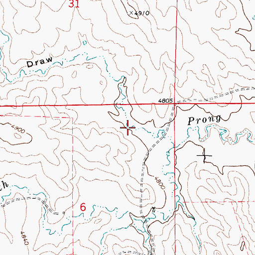 Topographic Map of Caballo Draw, WY