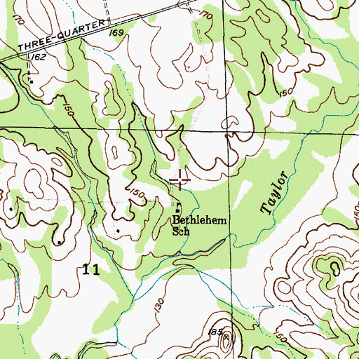 Topographic Map of Bethlehem Cemetery, AL