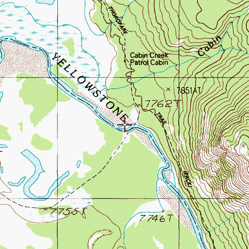 Topographic Map of Cabin Creek, WY
