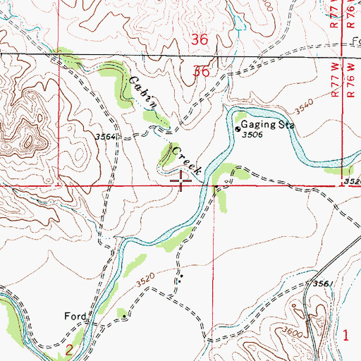 Topographic Map of Cabin Creek, WY