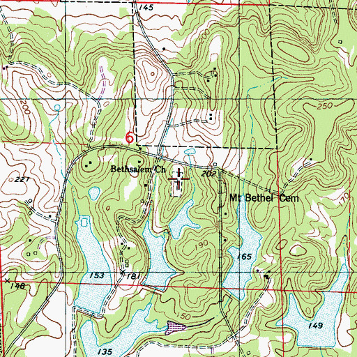 Topographic Map of Bethsalem Cemetery, AL