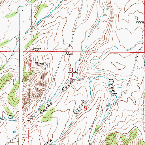 Topographic Map of Cache Creek, WY